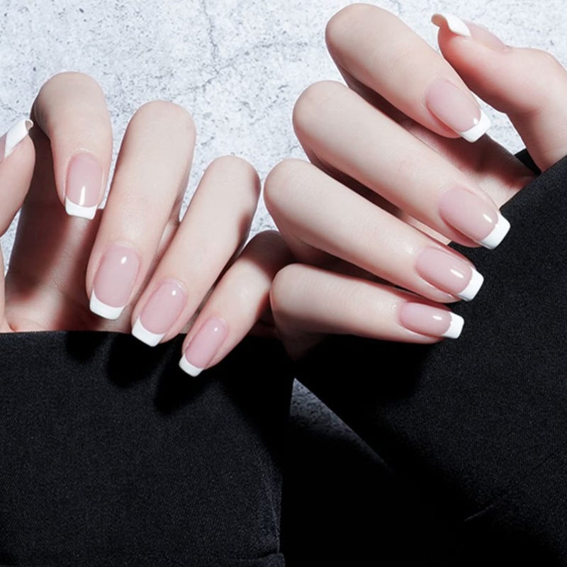 Vishine French Manicure French White Pale Pink Nail Gel 4Pcs Set, UV LED Gel Base Coat Top Coat Long-lasting Nail Gel Colors Starter Kit 4 Colors 8ml Set - Image 5